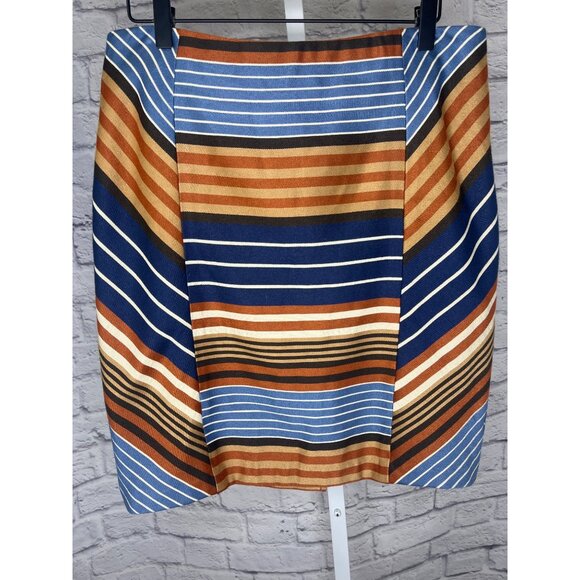 J. McLaughlin Montecito Pencil Skirt Indigo Stripe Women's Size 8 Multicolor - Picture 5 of 6